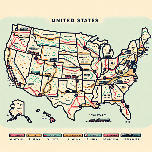 scenic train routes map of the US