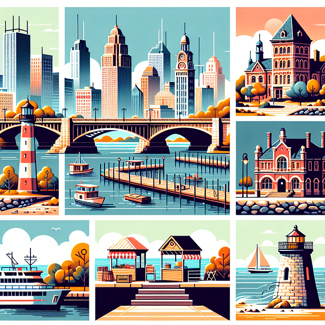 waterfront city landmarks