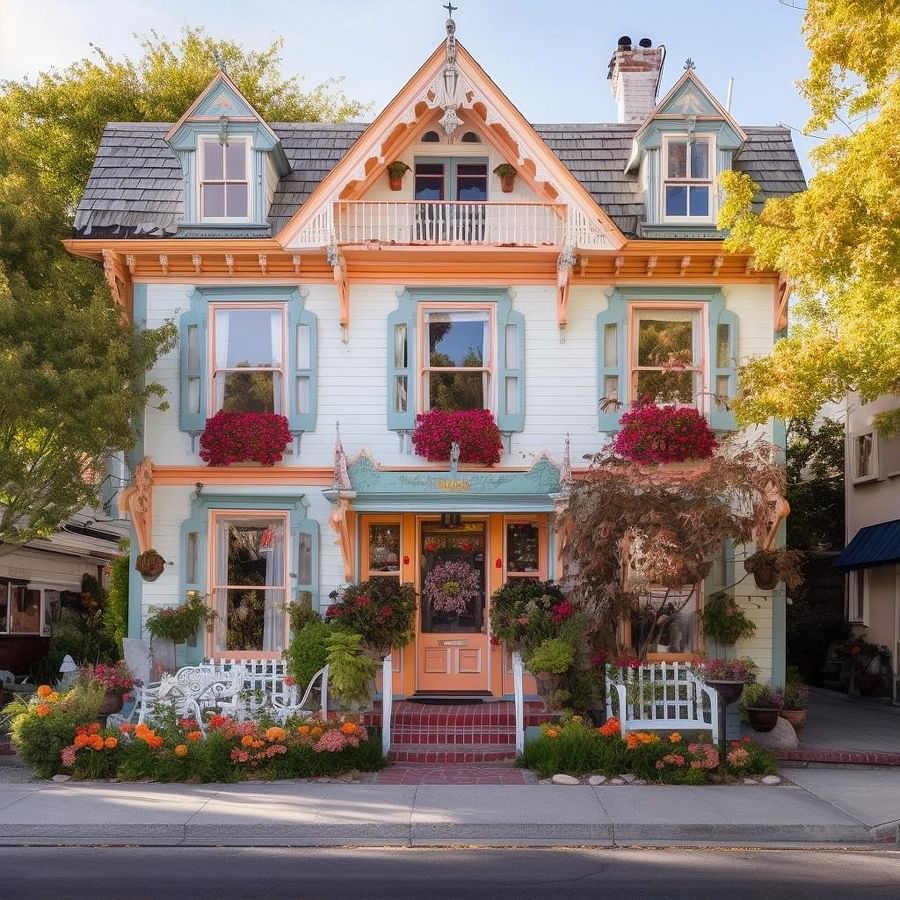 Charming bed and breakfast facade