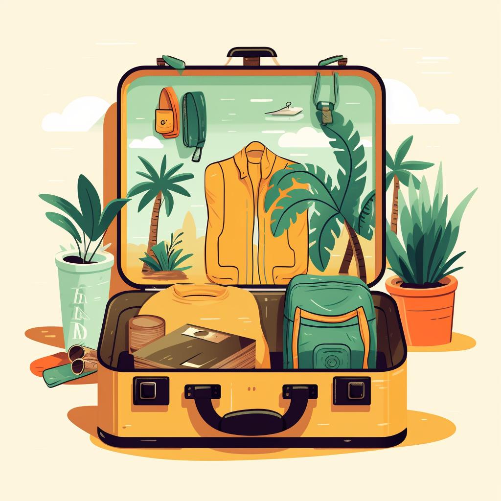 A suitcase packed with travel essentials