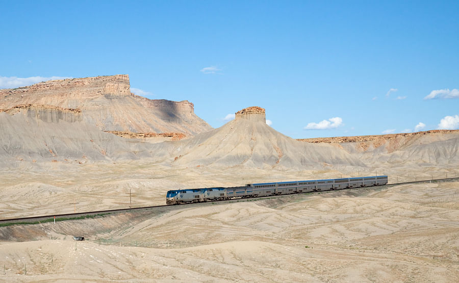 Scenic view of landscapes from the California Zephyr train route showcasing the natural beauty and tranquility of slow travel