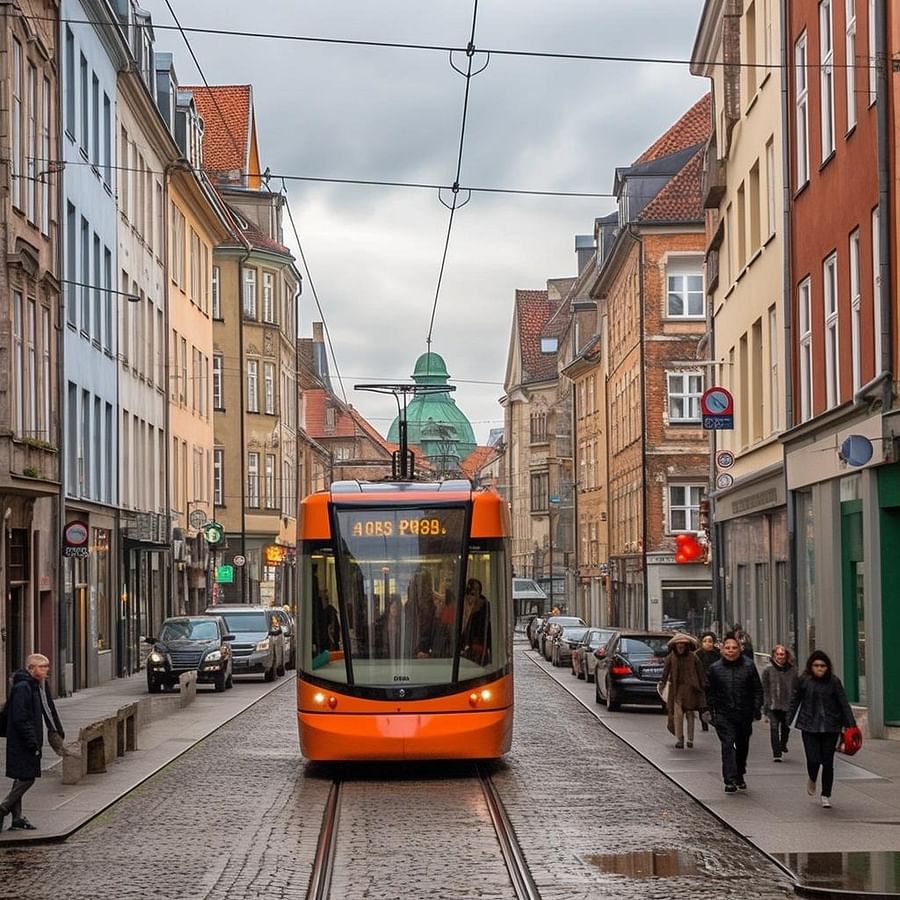 Copenhagen streets and public transportation